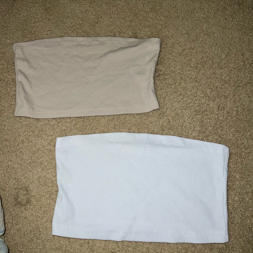 two neutral color tube tops